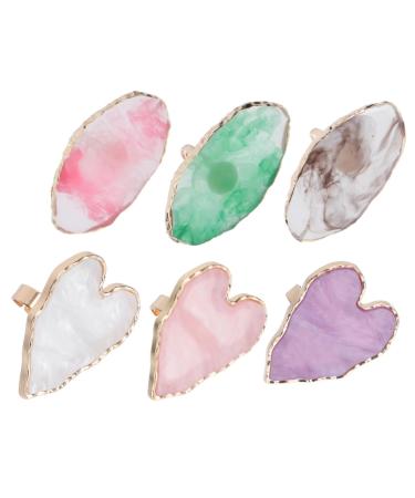 PLAFOPE Palette De Manucure Anneaux Nail Art 6 Pi ces Taille Standard En R sine Pierre D'agate Pour Professionnel Et Amateur Salon De Beaut Usage Mixte Mixing Palette