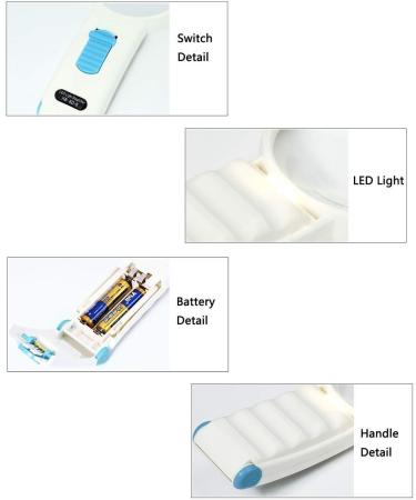 Led Magnifier Hd Optical White Glass 10x Portable Handheld for Old Man Reading Book Student Gift Illuminated Magnifing Glass Made in China - Buy Online on GoSupps.com