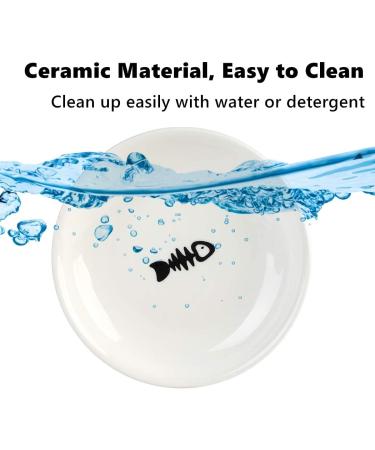 Raised Cat Food Bowl Stand - Anti Vomiting Ceramic Cat Dish | Elevated Cat Feeder for Food & Water - Buy Online on GoSupps.com