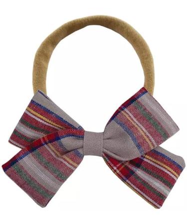 Baby Bow Knot Plaid Gingham Headbands - Set of 2 for Festivals, Parties, Birthdays | Soft Elastic Hair Accessory - Buy Online on GoSupps.com