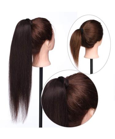 Buy Dark Brown Real Hair Clip-In Ponytail Extension - 40 cm Braid Hair Piece | Premium Quality #2-2 (80 g) - International Shipping Available - Buy Online on GoSupps.com