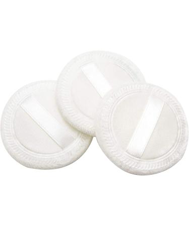 AUEAR 10 Pack Washable Satin Velour Makeup Powder Puffs - 2.36 Inch White Powder Pads - Buy Online on GoSupps.com