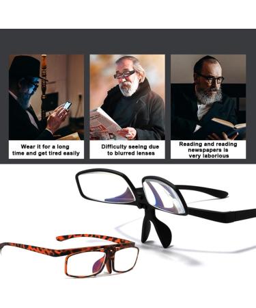 Blue Light Blocking Reading Glasses For Women Men Trendy Flip Cover Readers Anti Eyestrain Glasses(Couleur:Noir Grandeur:2.5x) - Buy Online on GoSupps.com