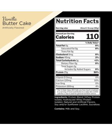 Rule 1 Protein | Super-Pure 100% Whey Isolate & Fast-Acting Whey Hydrolysate | 25 Grams Protein 4 Grams Glutamine & 6 Grams BCAAs Per Serving (2LB Vanilla Butter Cake) Vanilla Butter Cake 2LB - Buy Online on GoSupps.com