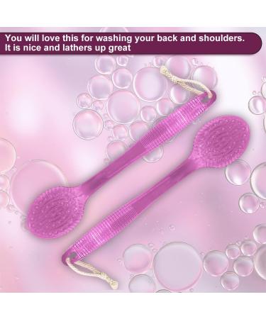 Curved Long Handle Back Bath Brush 2 Pack - Medium Stiff Bristles for Exfoliation - Shower Scrubber for Men & Women - Buy Online on GoSupps.com