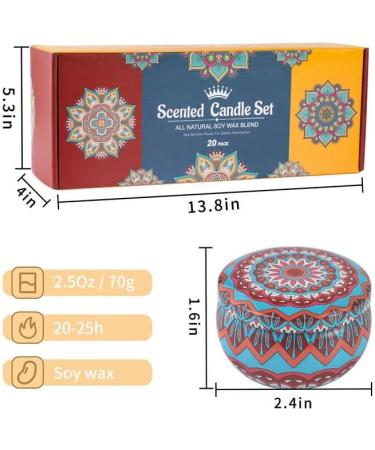20 Pack Scented Candles Gift Set - Aromatherapy Soy Wax Candles for Home | Perfect Stress Relief Gifts for Women - 450 Hours Long Lasting Burn for Birthday Valentine's Christmas Mother's Day - Buy Online on GoSupps.com