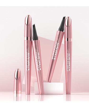 GCVSE Eyebrow Pencil Microblading Eyebrow Pencil with 4 Micro-Fork Tips Long-Lasting Brow Waterproof Smudgeproof Brow Pen - Easy Creation of Natural Looking Defined Eyebrows (Black) - Buy Online on GoSupps.com