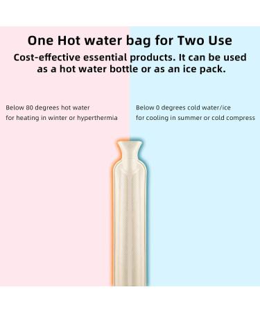 2L Hot Water Bottle with Soft Cover - Pain Relief for Neck, Shoulders, Knees - Hot/Cold Therapy for Women, Girls, Seniors - Rubber Cream-white - Buy Online on GoSupps.com