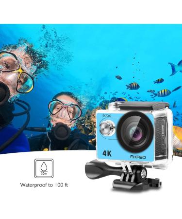 AKASO EK7000 4K30FPS Action Camera - Ultra HD, 170 Wide Angle, 98FT Waterproof - Blue - Buy Online on GoSupps.com