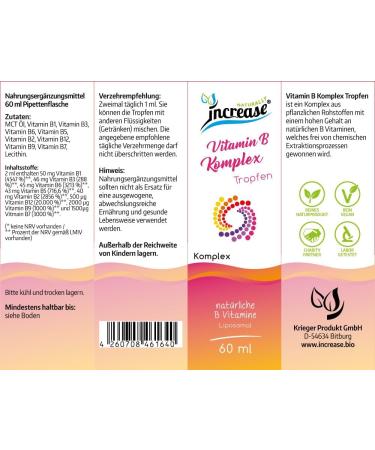  INCREASE Highly Dosed Liposomal Vitamin B Complex - (6 900mg Vitamin B per Pack) 230mg Vitamin B Per Daily Dose with Vitamins B1 B2  - Buy Online on GoSupps.com