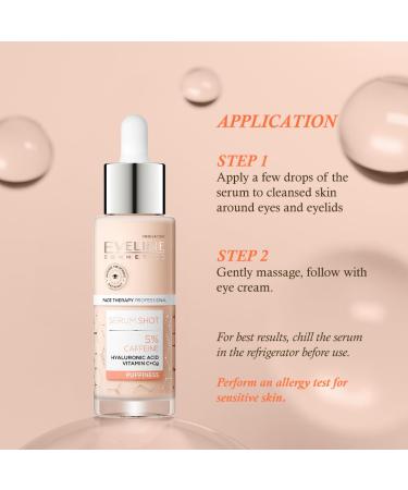Eveline Cosmetics Energizing Eye Serum Shot - Reduce Puffiness & Dark Circles with 5% Caffeine - International Shipping Available - Buy Online on GoSupps.com