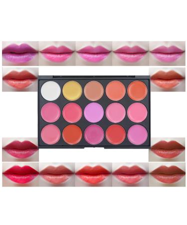 Phantomsky 15 Colors Cream Lip Gloss Makeup Palette - Durable Natural Contouring Kit & Blush Pallet for Flawless Makeup | International Shipping Available - Buy Online on GoSupps.com