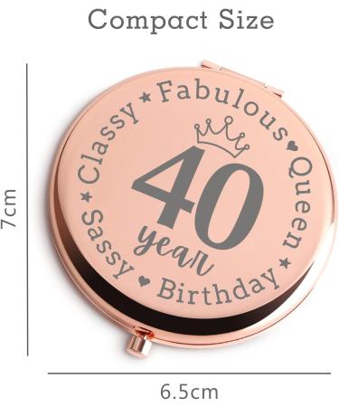 40th Birthday Gifts for Women - Rose Gold Crown Lover Travel Mirror | Sassy & Classy Unique Gift for 40 and Fabulous Queen Birthday Celebration - Buy Online on GoSupps.com