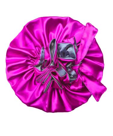 Satin Night Sleep Night Cap for Women Lady Girls Adjustable Extra Large Satin Bonnet for Long/Curly Hair Double-Layer Soft Breathable Purple