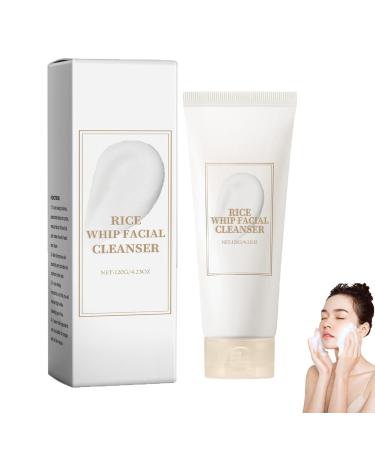 homomdy Rice Facial Cleanser Deep Cleansing for Sensitive Dry Skin Hydrating and Moisturizing Controlling Cleanser Brightening Evening Tone Makeup Remover for All Skin Types 1pcs