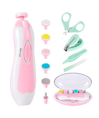 Baby Nail Trimmer Electric-12 in 1 Baby Nail Clippers Safe Baby Nail File Kit with a Nail Clipper Scissor Tweezers and Nail Files - Buy Online on GoSupps.com