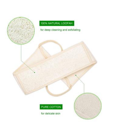 Yoczox Luffa Scrubber - Natural Loofah Bath Towel & Body Peeling Sponge (2 Pcs) | Exfoliating Back Belt & Massage Strap for Nourished Skin - Buy Online on GoSupps.com