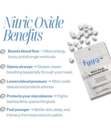 fygg NOX Functional Mints Nitric Oxide-Inspired Breath Mints with Xylitol Prebiotics & Botanical Wellness Blend Sugar-Free Oral Mint 30 Count Pack - Buy Online on GoSupps.com