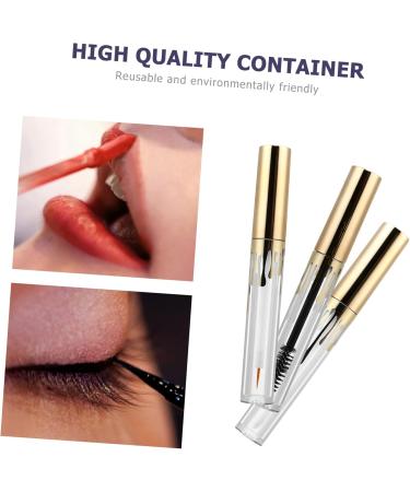BIUDECO 3pcs Makeup Bottle Empty Lip Gloss Tube Lip Gloss Clear Lip Gloss Vials Mascara Tube Golden Plastic - Buy Online on GoSupps.com
