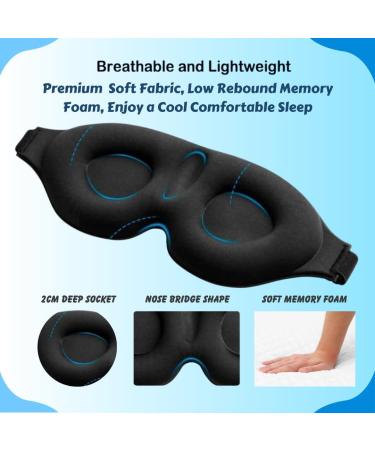 3D Sleep Mask for Side Sleepers - Complete Blackout Adjustable Eyelash Friendly | Best Eye Masks for Travel Meditation & Healthy Sleep - Buy Online on GoSupps.com