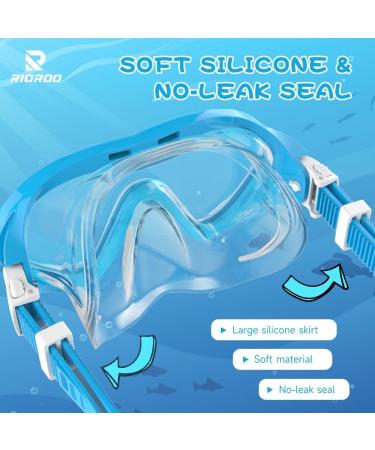 Rioroo Children s Diving Goggles | Anti-Fog 180 HD Snorkel Mask for Kids (4-14 Years) - Perfect Swimming Goggles for Girls & Boys in Blue - Buy Online on GoSupps.com