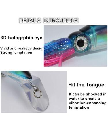 DAMIDEL Large Squid Fishing Lures Bait Kit - 4 Pcs | 3D Holographic Eyes | Built-in Multicolored Lead Blocks | Heavy Duty & Stable | 4 Color Options - Buy Online on GoSupps.com