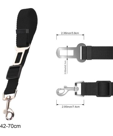 Ggisui 2pcs Adjustable Dog Seat Belt - Safety Belt for All Dog Breeds & Cats | Travel Accessories (42-70cm) - Black & Blue - Buy Online on GoSupps.com