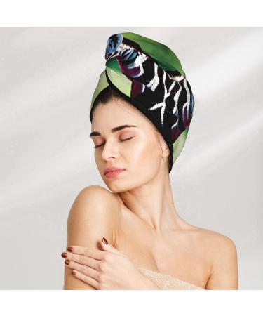 Zebra & Giraffe Coral Velvet Dry Hair Cap | Quick-Dry Hair Towel Wrap for Men & Women | Travel & Home Essential - Buy Online on GoSupps.com