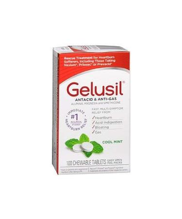Gelusil Antacid/Anti Gas Tablets Cool Mint 100 Tablets