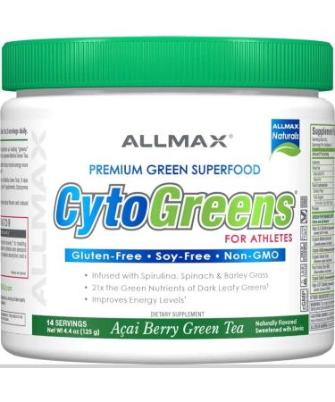 ALLMAX Naturals CYTO-Greens Premium Green Superfood Acai Berry Green Tea 14 Servings - Buy Online on GoSupps.com