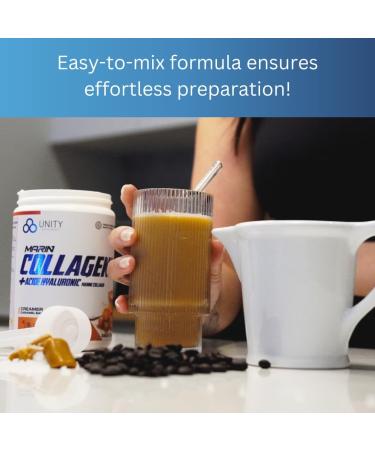 Unity Supplements Marine Collagen Powder with Hyaluronic Acid - Salted Caramel Flavored Coffee Sweetener - 360g 30 Servings - 10g Marine Collagen per Serving - Promotes Skin Nail Hair & Joint Health - Buy Online on GoSupps.com