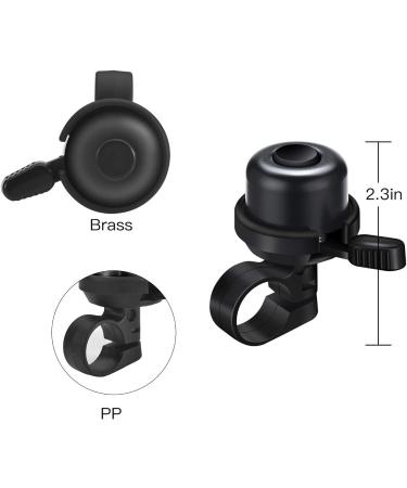 LEICHTEN Brass Bike Bell - Classic Bell for Adults/Kids Mountain Bikes & Scooters - Loud Clear Sound - Black, 1 Pack - Buy Online on GoSupps.com