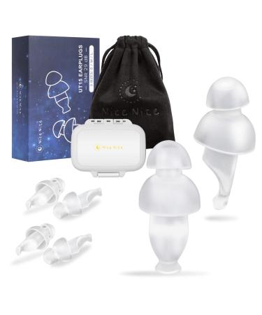 Ear Plugs for Sleeping  29dB Noise Cancelling for Side Sleepers for Small Ear Canals  Multisize 3 Sizes S/M/L  Reusable Multi-Purpose Hearing Protection for Noise Sensitivity Sleep  Snoring (Clear)