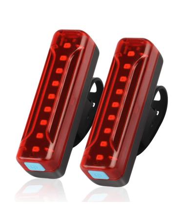 Ovetour USB Rechargeable Bike Tail Light 2 Pack,1200mAh Runtime 50 Hours,Ultra Bright LED Bike Rear Light,5 Light Mode Options,IPX5 Waterproof(2 USB Cables Included)