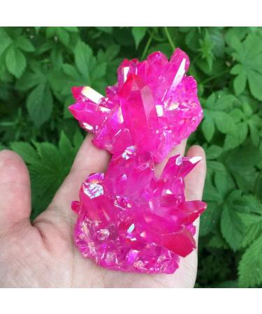 Room Decoration Home Decoration Natural Crystal Red Angel Aura Quartz Cluster specimens Titanium Coating Quartz Cluster Stones (Size : 110-120g) - Buy Online on GoSupps.com