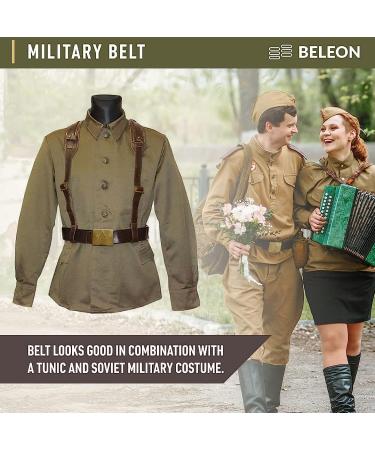 Soviet WW2 Vintage Belt for Uniform - Russian Military Surplus with USSR Buckle - Brown Canvas Military Belt for Men - Buy Online on GoSupps.com