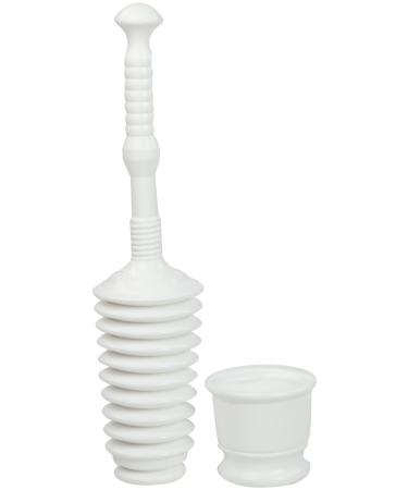 Master Plunger MP500-B4 Heavy Duty Bathroom Toilet Plunger Kit with Short Bucket. Equipped with Air Release Valve, White No Color