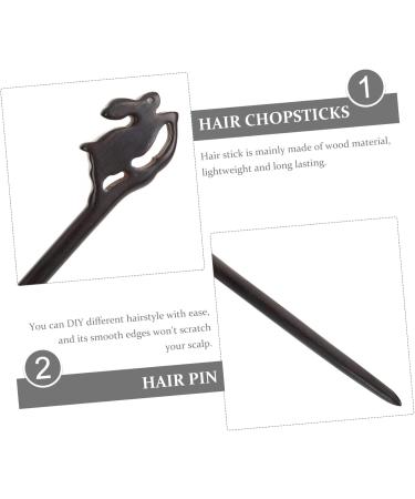 SOLUSTRE headpiece for women rabbit headgear wooden womens hair accessories japanese hair sticks hair stick vintage hairpin bride Wood accessories China Chopsticks Chinese style - Buy Online on GoSupps.com