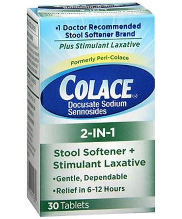 Colace 2 In 1 Tablets Size 30ct Colace 2 In 1 Tablets 30ct