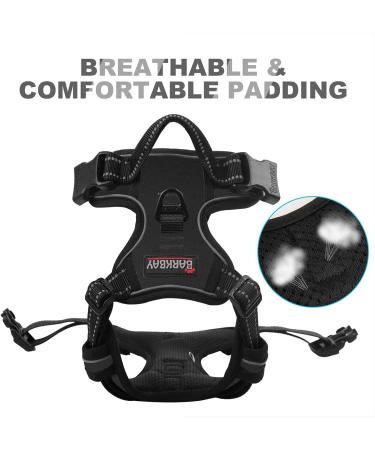 BARKBAY No Pull Dog Harness for Large Dogs - Reflective, Heavy Duty, Easy Control Handle - Chest Size 27-32 inches - Black - Buy Online on GoSupps.com