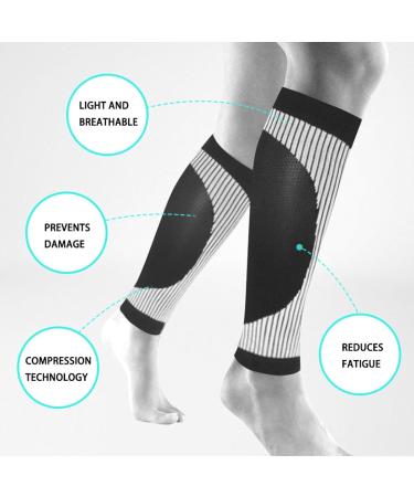 Buy Footless Compression Socks & Calf Sleeves for Running Cycling & Fitness - L/XL Black | Relief for Shin Splints & Varicose Veins - Buy Online on GoSupps.com