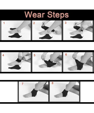 eYotto Ankle Support Sleeves for Plantar Fasciitis - 1 Pair, Adjustable Arch Support, Breathable Neoprene for Men Women - Black - Buy Online on GoSupps.com
