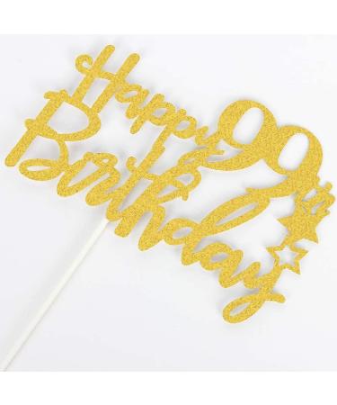 Tenhaisi Gilttery Gold Happy 99th Birthday Cake Topper Cheers to 99 Years Birthday Anniversary Party Decoration Birthday Party Decoration - Buy Online on GoSupps.com