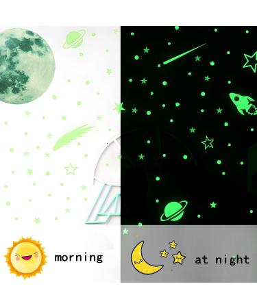 432pcs Blue Glow in The Dark Rocket, Planets, and Stars Wall Stickers - Nursery & Bedroom Decor - Buy Online on GoSupps.com