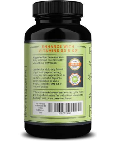 Key Nutrients Vitamin D3 K2 5000IU - Non-GMO Gluten-Free Formula for Healthy Muscle, Bone, Heart, and Immune Support - Energy and Mood Enhancer - Fast Absorption - Buy Online on GoSupps.com