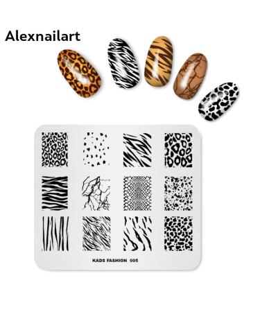 Nail Stamp Plate Set - 5pcs Picture Design Templates for Nail Art | Rock City Architecture Leopard & Hair Braiding Patterns - DIY Manicure Tools GT0011 - Buy Online on GoSupps.com