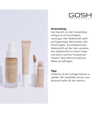 GOSH Concealer High Coverage 004 Natural | Vegan Liquid Concealer for Dark Circles & Redness | Long-Lasting Sensitive Skin Formula | 6 ml (1 Pack) - Buy Online on GoSupps.com