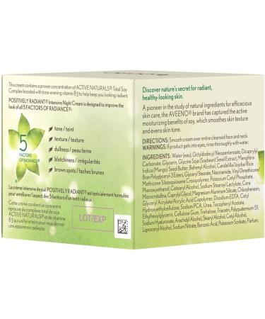 Aveeno Night Cream Positively Radiant Intensive Brightening Face Moisturizer 48 mL Night Cream - B3 Even Tone - Buy Online on GoSupps.com