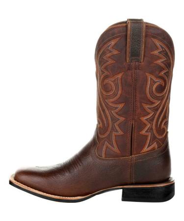 hamovessi Cowboy Boots for Men Lightweight Durable Western Country Boots Round Toe Embroidered Modern Traditional Embroidered Boots Brown 13
