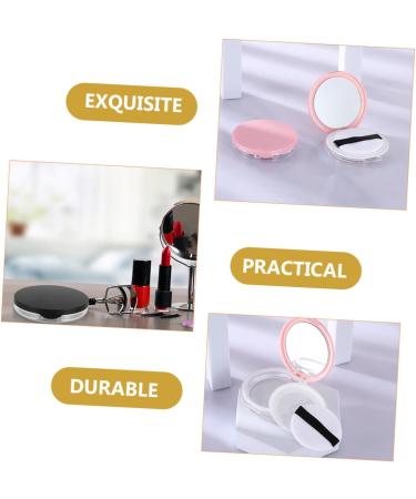 FRCOLOR 4 Sets Powder Puff Storage Box | Blusher & Foundation Case | DIY Makeup Powder Organizer | Portable Empty Powder Cases in Pink & Black - 7.5x7.5x1cm - Buy Online on GoSupps.com